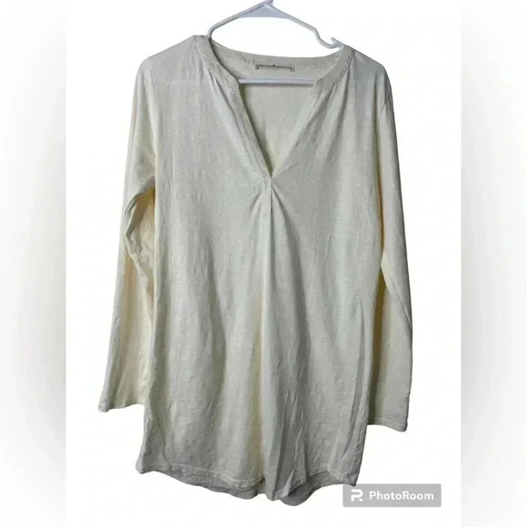 Peruvian Connection Cream Long Sleeve Tunic Top - Picture 1 of 10